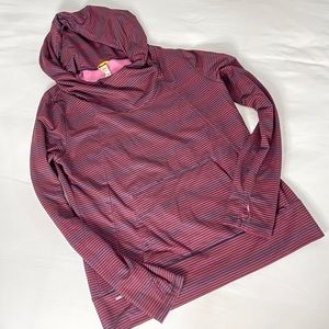 Lolë striped pullover hooded sweatshirt